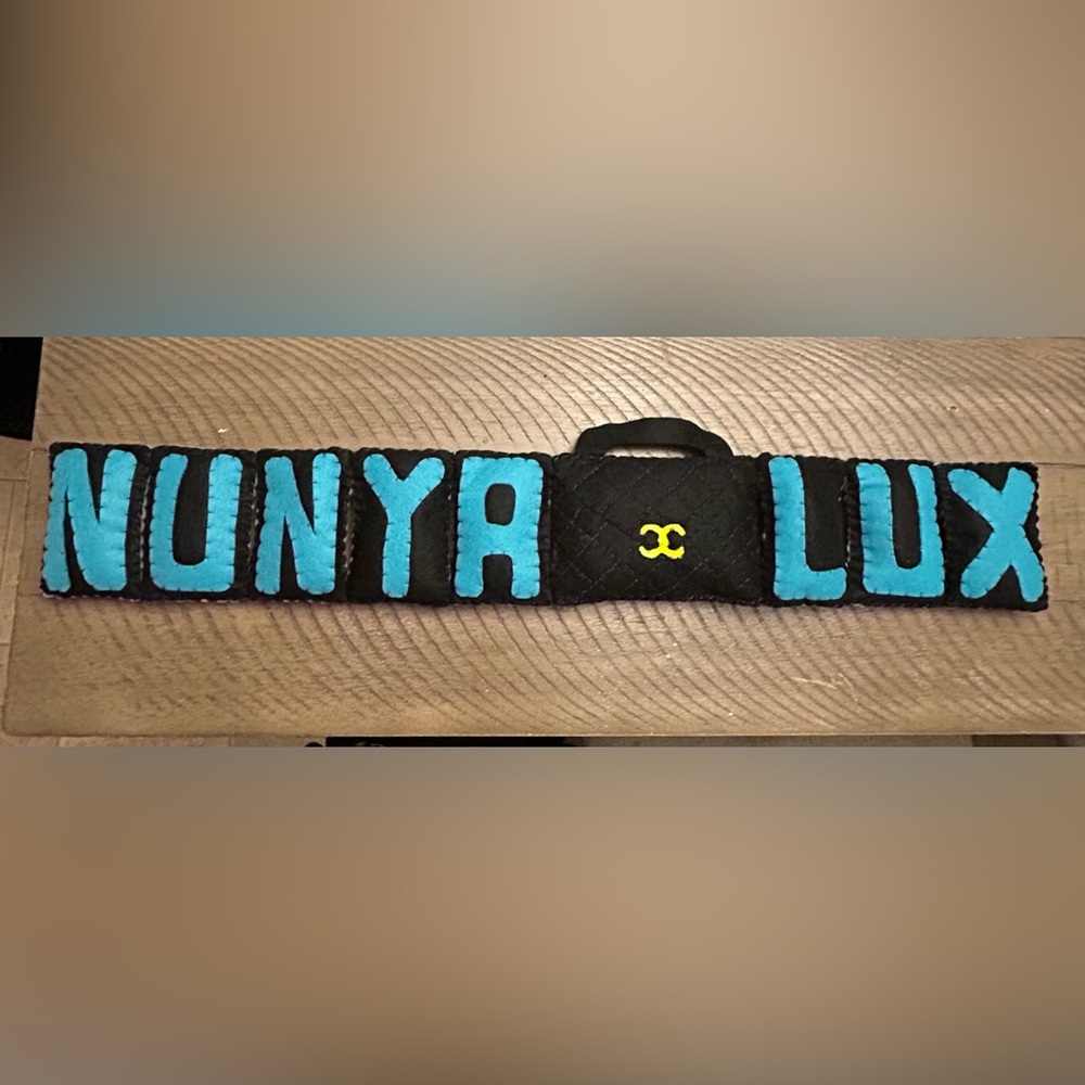 custom felt and fabric paint sign 8 letters with one purse accent